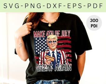 Retro Western Trump PNG: Patriotic 4th of July Sublimation (Digital Download