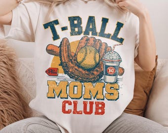 TBall Moms Club PNG Trendy Game Day Doodle T-Ball mom shirt ORIGINAL Design Digital