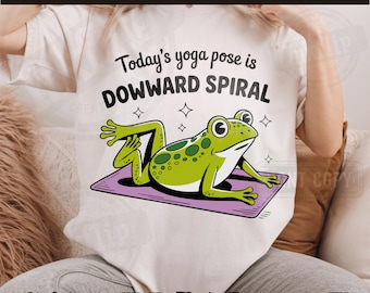 Rana espiral descendente PNG: Diseño divertido de salud mental (Descarga digital)