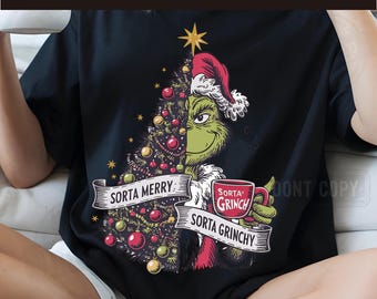 Sorta Merry Sorta Grinchy PNG, Christmas Clipart (Digital Download)