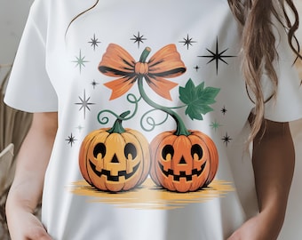 Coquette Leopard Pumpkin Ghost PNG, Retro Halloween Sublimation (Digital Download)