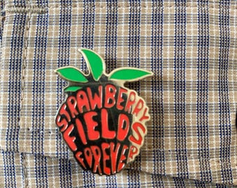 The Beatles Strawberry Fields Forever Enamel Pin Badge with Butterfly Clamp