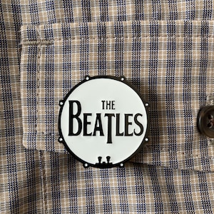 The Beatles Bass Drum Enamel Pin Badge with Rubber Clamp