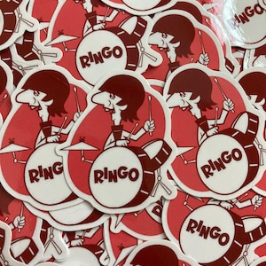 The Beatles Cartoon Ringo Waterproof Vinyl Sticker - 2 inches
