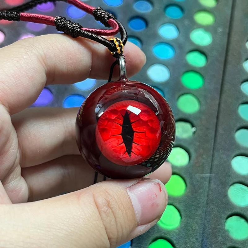 Lkbird Pastel Goth Eye Pendant Handmade Soft Gothic Jewelry US
