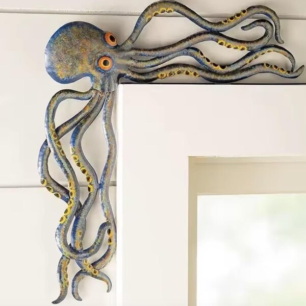Octopus Sculpture Craft, Octopus Figurines, Door Corner Ornament, Octopus Home Decor
