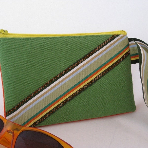 The Citrus Wristlet - Handbags, Clutch, Zippered Pouch, OOAK, Upcycled