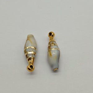 Natural conch shell pendant, ocean gold shell pendant, jewelry making