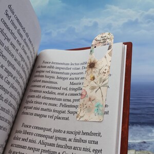 Floral Design Bookmark - Just One More Page, Reading Accessory, Gift for Book Lovers, Literary Decor, Bookish Gift