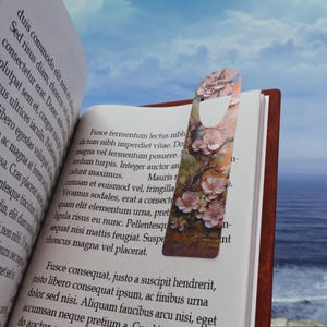 Floral Stainless Steel Bookmark - Just One More Page, Reading Gift, Bookish Decor, Teacher Appreciation, Mother&#39;s Day