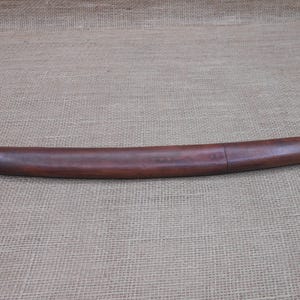 Custom Made Japanese Wakizashi Damascus Blade Wooden Grip & Scabbard with Leather