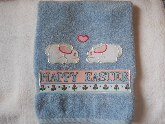 Easter Towel Appliqued Easter Bathroom Towel Easter Kitchen | Etsy