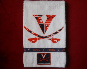 Virginia Cavaliers Hand Towel, University of Virginia Cavaliers Kitchen Towel, Virginia Cavaliers Bathroom Towel, Cavaliers Grad Gift