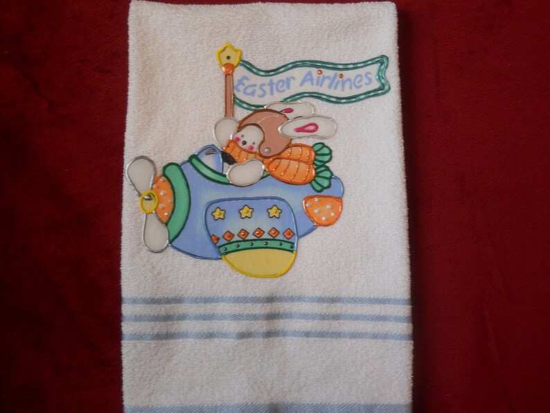 Easter Hand Towel, Easter Appliqued Bathroom Towel, Easter Kitchen