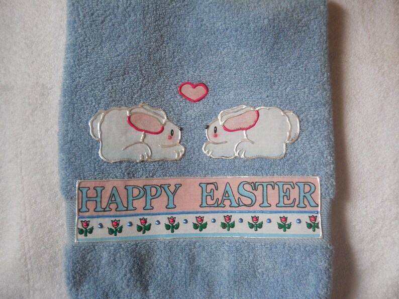 Easter Towel Appliqued Easter Bathroom Towel Easter Kitchen - Etsy