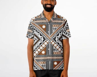 Spread Collar Short Sleeve Button-Down Shirt - AOP Fiji Mai 22