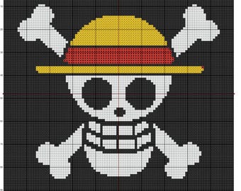 Patrón solamente Tapiz Crochet Sombrero de Paja Bandera Pirata Una Pieza (PATRÓN SOLAMENTE)