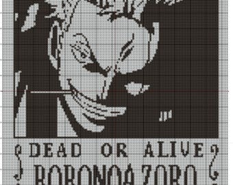 Póster de búsqueda de Roronoa Zoro de One Piece, patrón Graphgan (solo patrón gráfico)
