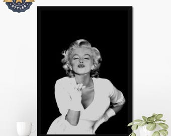 Photo Murale Marylin Monroe Vintage Sur Toile - Impression Art Moderne, Noir - Neuf