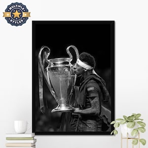 Neymar Poster, Neymar Wall Art, Football Poster, Soccer Wall Art, Gift For Him, Vintage Aesthetic, Motivational Sport Poster