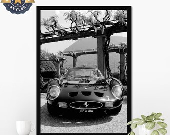 ヴィンテージカーポスター、フェラーリ250GTO、スポーツカーウォール