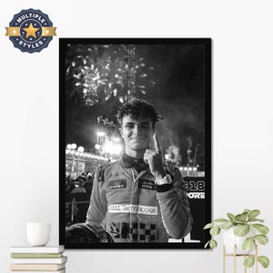 Lando Norris Poster, Lando Norris Wall Art, Formula 1 Poster, Vintage F1 Poster, F1 Wall Art, Gift For Him, Motivational Sport Poster