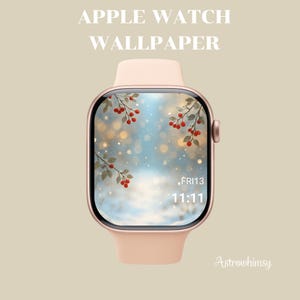 Quadrante natalizio per Apple Watch per le feste, sfondo estetico per Apple Watch, sfondo per Apple Watch da donna, sfondo per Watch, download del quadrante natalizio per Apple Watch