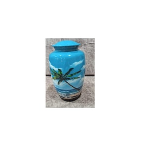 Beach Print 10 Inch Cremation Urn - Decorative Ashes Cremation Memorial Funeral,  Mini Keepsake Urns for Pet or Human Ashes