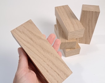 Natural Oak Wood Blocks – Hardwood Eco-friendly Blanks for DIY and Woodworking