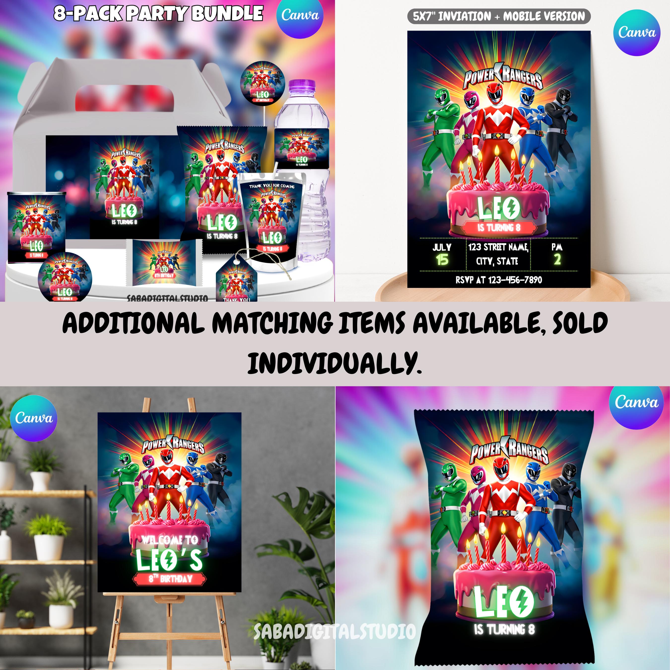 Power Rangers Welcome Sign, Birthday Party Invite, Editable Birthday ...