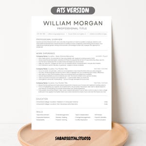 Two Page Resume Template | Professional CV & Cover Letter | Modern Minimalist Canva Resume | 2025 Editable CV Design