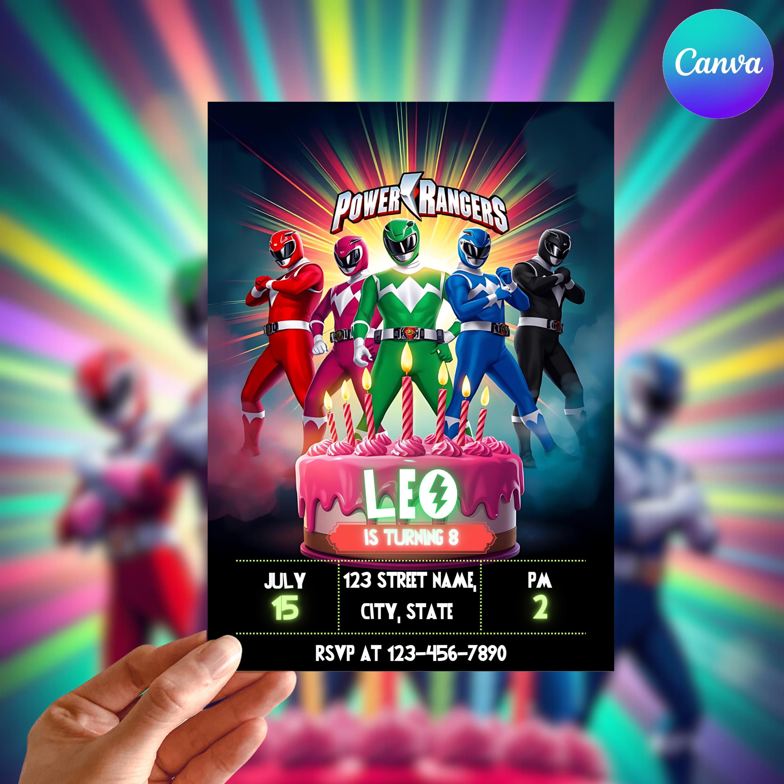 Power Rangers Birthday Invitation, Power Rangers Invite, Printable ...