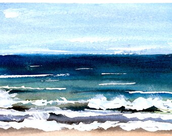Surf print of watercolor by Mary Blocksma 8x10 Mat