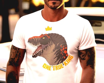 T-Rex “One True King” Dino Art T-shirt – Funny Dinosaur Shirt
