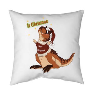 Carnotaurus Kussen | Kerst Dino Sierkussen Met Trui Kunst