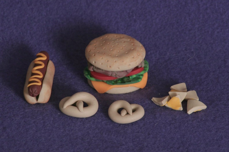 Hamburger & hotdog doll food for american girl doll image 1