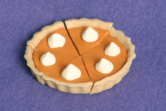Pumpkin Pie for American Girl Dolls Polymer Clay Food