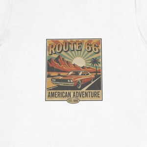 Vintage Route 66 Graphic Tee - Road Trip Adventure Shirt