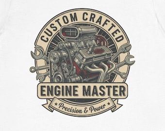 Camiseta Engine Master, diseño personalizado, regalo para amantes de los coches