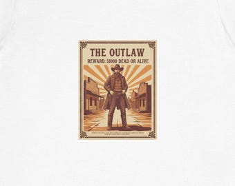 T-shirt med vintagemotiv och grafisk design, western cowboy-t-shirt