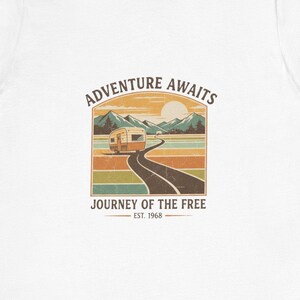 Adventure Awaits Tee: Vintage Camper Graphic, Unisex Fit