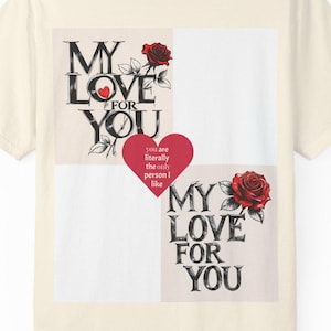 Romantic Love T-shirt, Soft Unisex Tee for Couples, Valentine&#39;s Day Gift, Anniversary Apparel, Heart Design Shirt