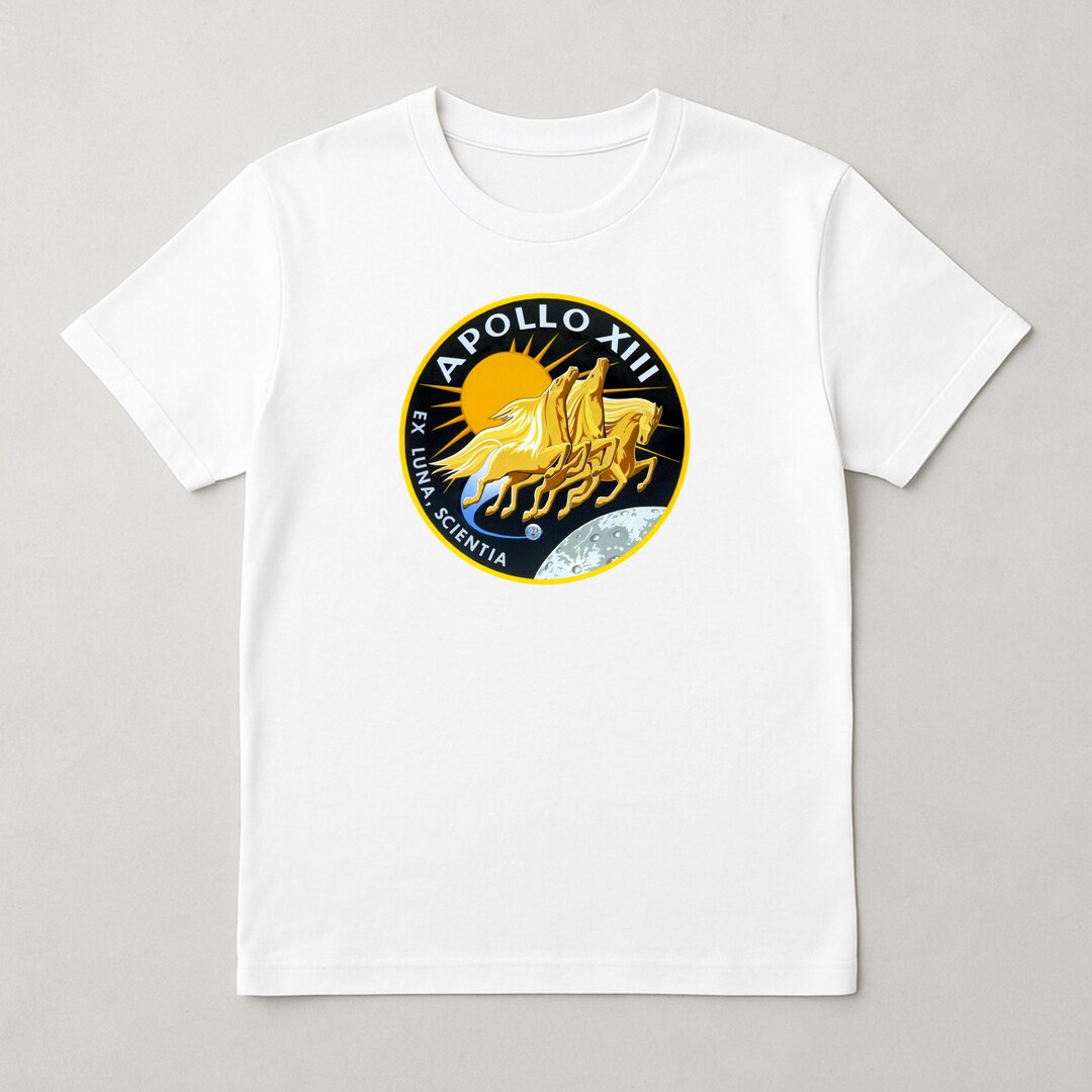 Apollo 13 Patch T‑shirt, Space Mission Emblem Tee for Space Fans, Ex ...