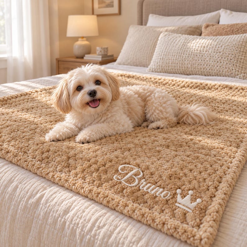 Personalized Dog Blanket With Name, Custom Embroidered Coral Fleece Pet ...