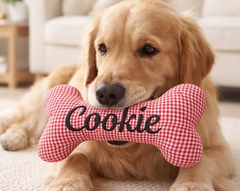 Personalized Bone Pet Toy, Pet Name Toy, Custom Dog bone, Embroidered Dog Toy, Puppy Shower Gift, Gift for Pet Owner