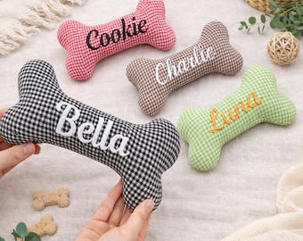 Personalized Embroidered Dog Bone Toy, Monogrammed Dog Bone, Toy for New Puppy, New Puppy Gift, Gift for Pet Owner, Dog Toys Basket Gifts