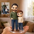 Custom 3D Mini Figurine, Cartoon Family Figurine Gift, Figure From Picture, Hand-Painted Desk Doll, Gift Idea For Dad, Father's Day Gift