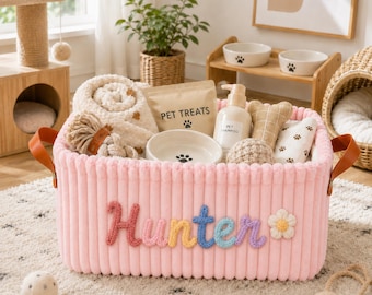 Personalized Pet Toy Corduroy Basket, Custom Pet Organizer With Name, Dog Toy  Basket, Pet Name Storage, Puppy Shower Gift, New Puppy Gift