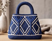 Indigo Heritage Diamond Crochet Tote Bag Pattern (PDF Download)