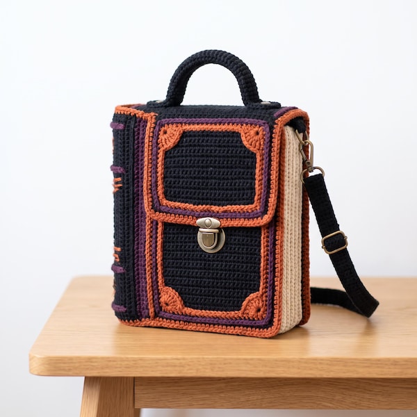 Haunted Book Bag Crochet Pattern, Gothic Crochet Purse Tutorial (PDF Download)